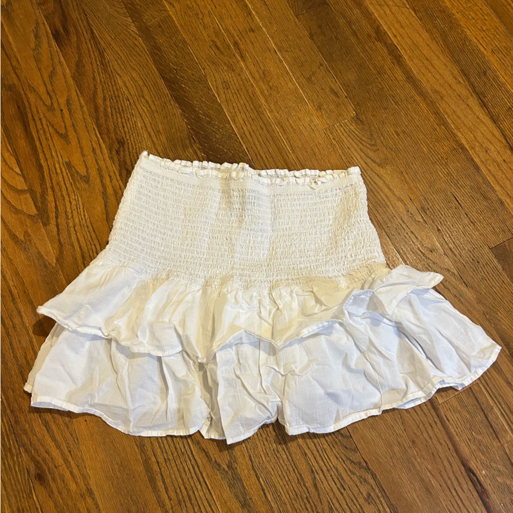 H&M White Tiered Mini Skirt